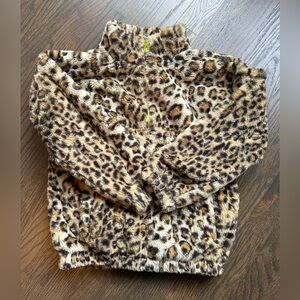 Leopard print half zip cosy sweater